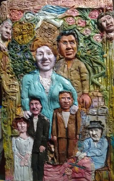 Original Folk Family Sculpture by richard odabashian