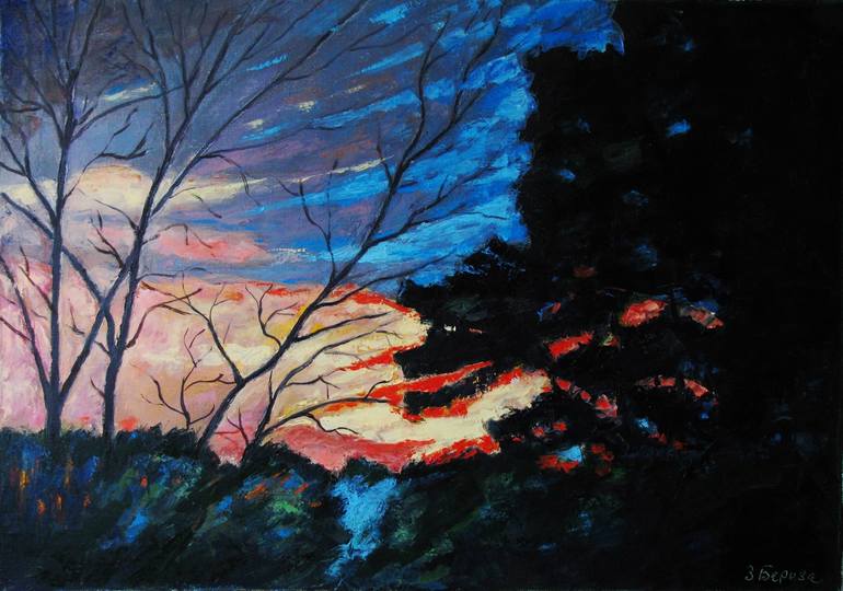 Before the night falls Painting by Zenoviy Bereza | Saatchi Art