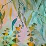 Abstract botanical painting inspired by the Australian native Banksia