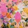 Abstract botanical painting inspired by the Australian native Banksia