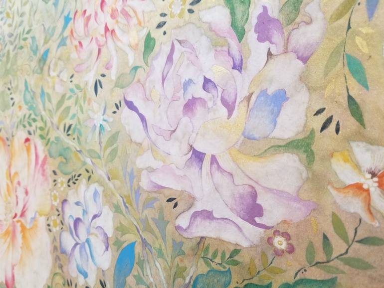 Original Art Deco Floral Painting by Art Mora