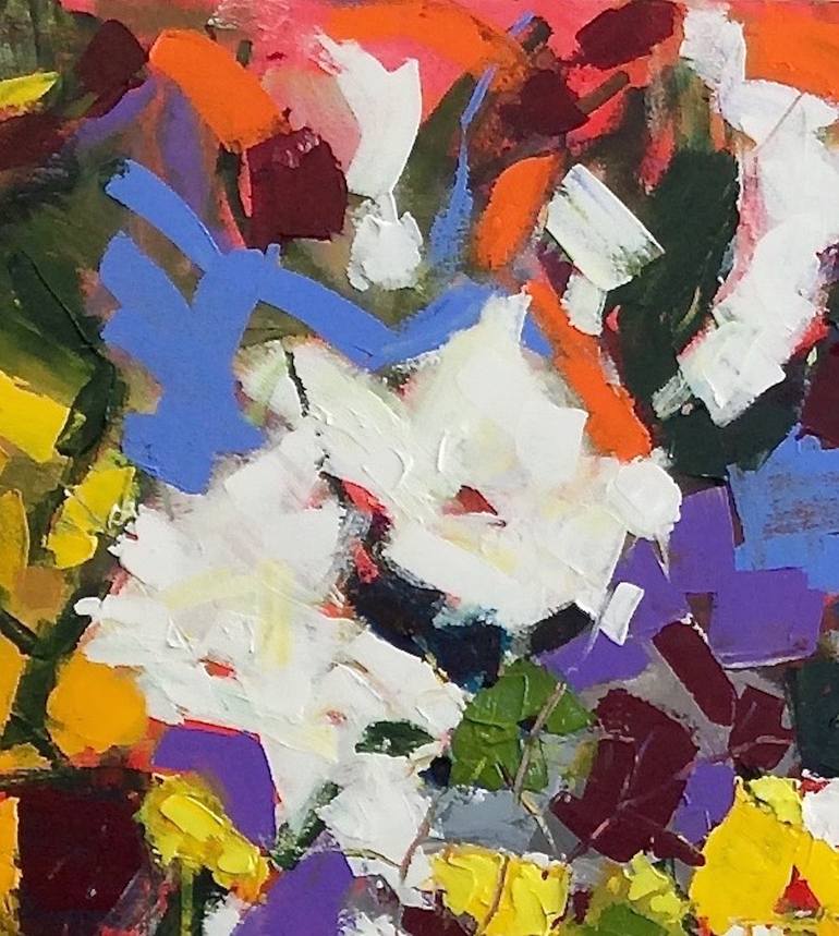 Original Abstract Floral Painting by Cindy Zaglin