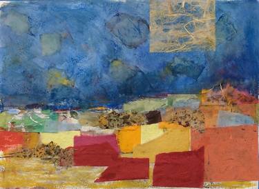Original Abstract Landscape Collage by Cindy Zaglin