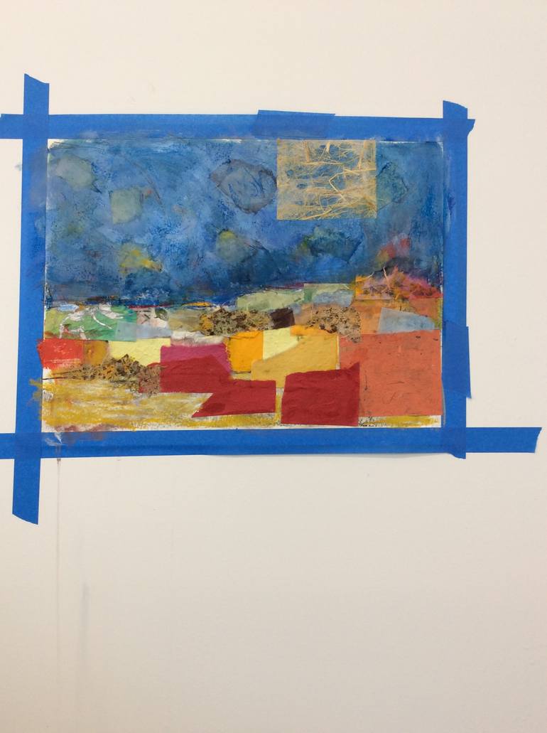 Original Abstract Landscape Collage by Cindy Zaglin