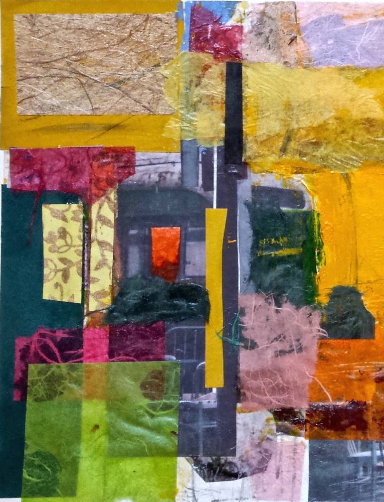 Original Fine Art Abstract Collage by Cindy Zaglin