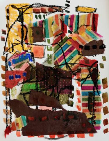 Original Fine Art Abstract Collage by Cindy Zaglin