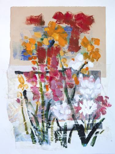 Original Abstract Floral Paintings by Cindy Zaglin