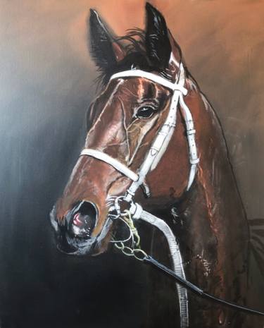 Winx portrait horse racing art thumb