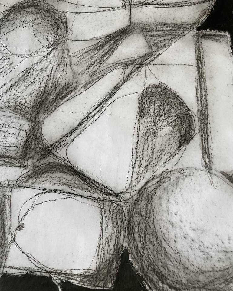 Original Abstract Expressionism Abstract Drawing by Pamela Ortiz