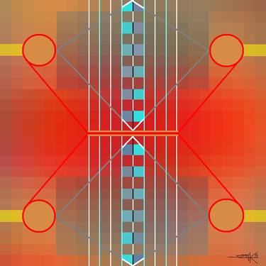 Original Abstract Geometric Mixed Media by Lorne Szmek