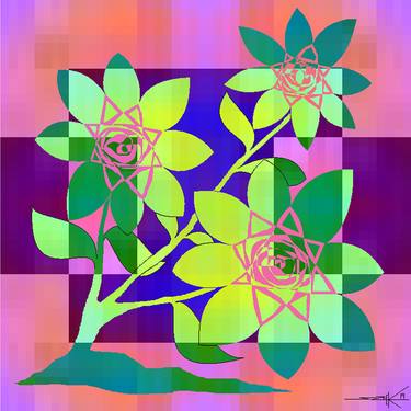 Original Abstract Floral Mixed Media by Lorne Szmek