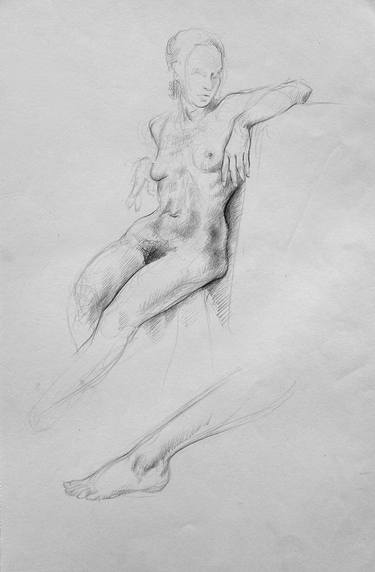 Original Figurative Nude Drawings by Christopher Hickey