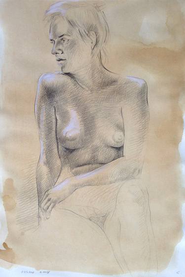 Original Realism Nude Drawings by Christopher Hickey