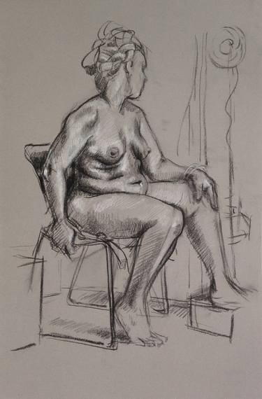 Original Realism Nude Drawings by Christopher Hickey