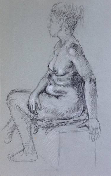 Print of Realism Nude Drawings by Christopher Hickey