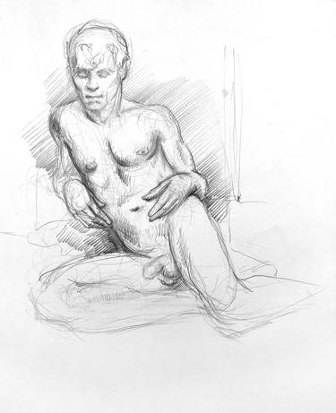 Original Realism Nude Drawings by Christopher Hickey