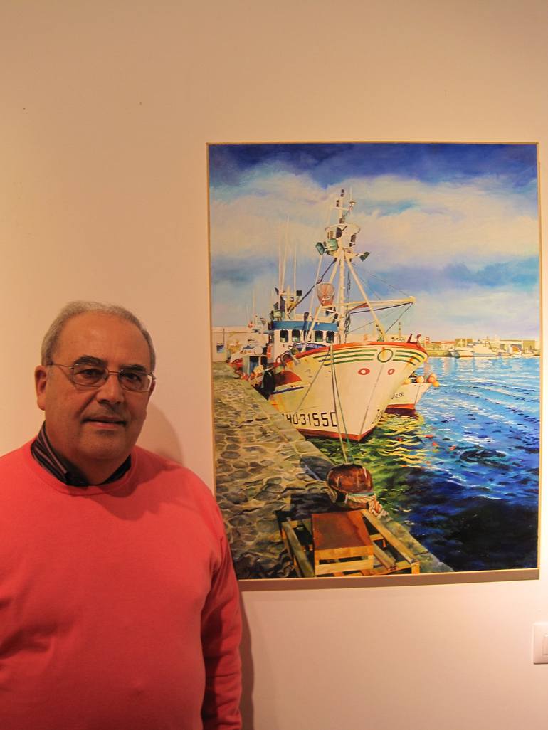 Original Realism Boat Painting by Leopoldo Gonzalez  Andrades