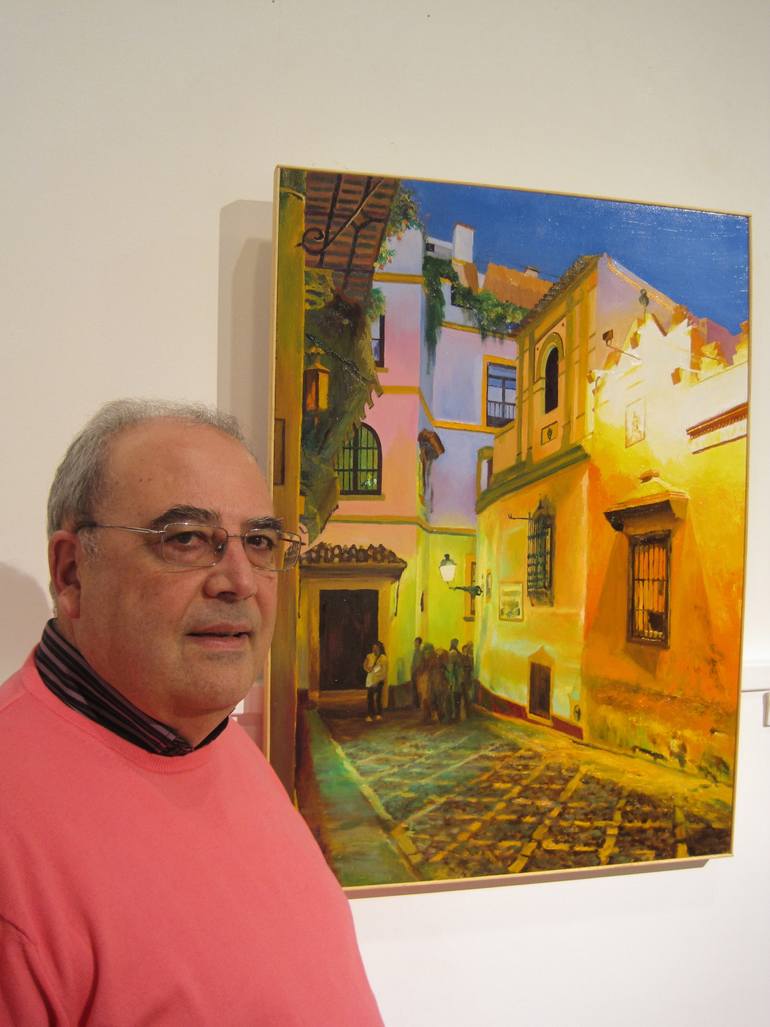 Original Figurative Cities Painting by Leopoldo Gonzalez  Andrades