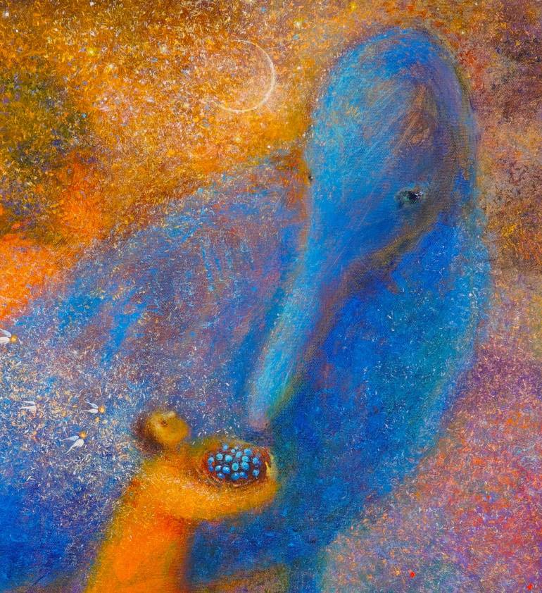 Original Art Deco Outer Space Painting by Elena Markova