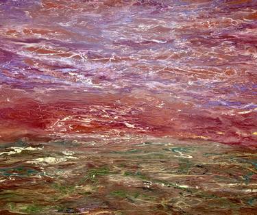EXTRA LARGE PAINTING 72"X60"  ABSTRACT LANDSCAPE "Crescendo 2" thumb