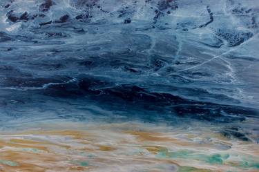 EXTRA LARGE PAINTING  40"x60" ABSTRACT SEASCAPE "Electric Storm" thumb