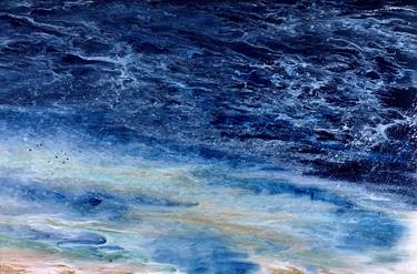EXTRA LARGE PAINTING 40"X60" SEASCAPE "Late Afternoon Storm" thumb