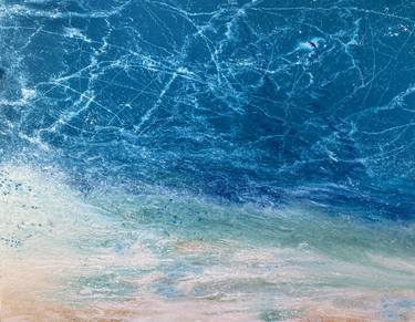 EXTRA LARGE 48"X60"  SEASCAPE "Electric Surf" Un-Stretched Canvas thumb