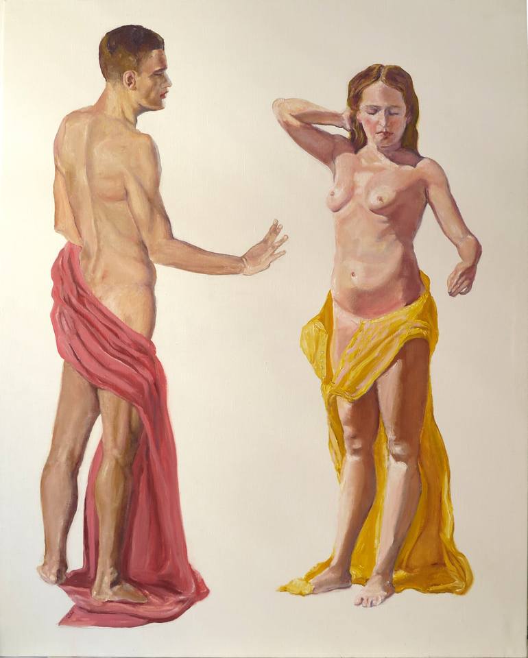 Print of Figurative Beach Paintings by Jesus Manuel Moreno