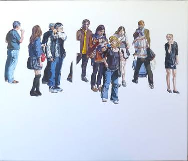 Original Contemporary People Painting by Jesus Manuel Moreno 