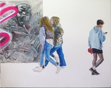 Original Contemporary People Painting by Jesus Manuel Moreno 