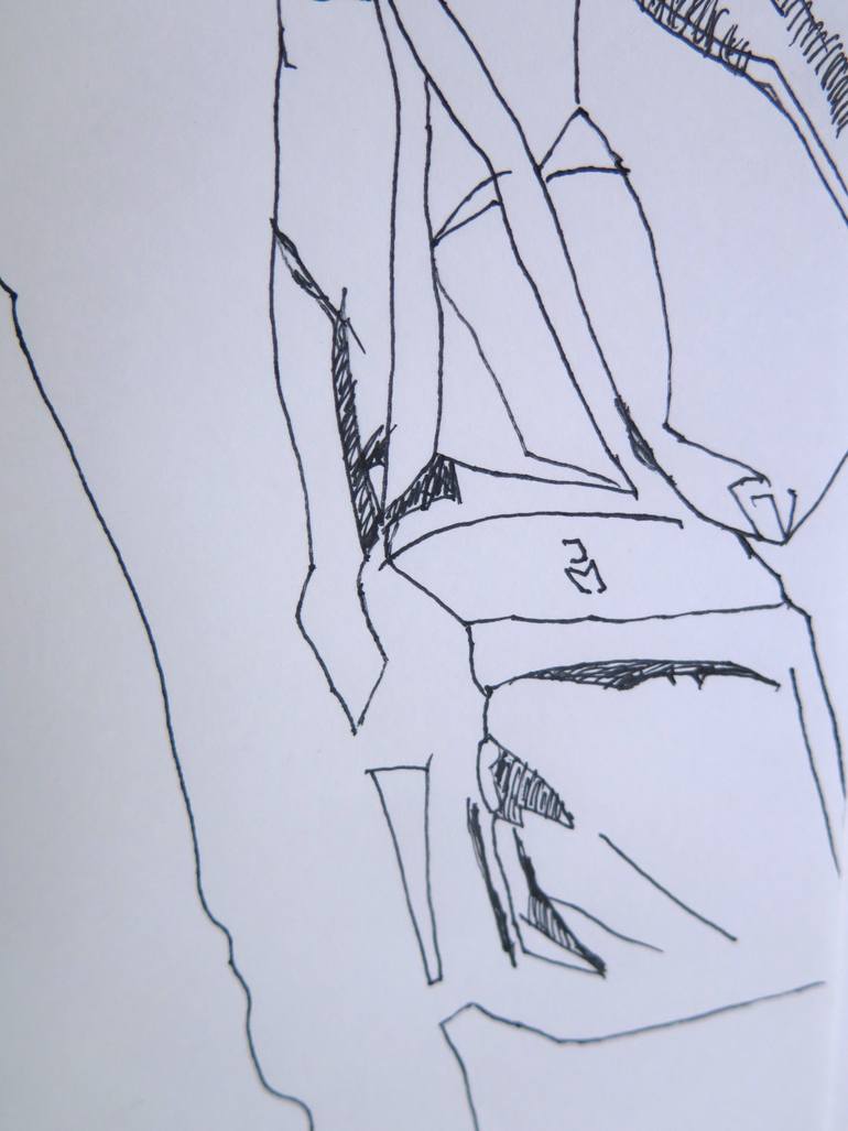 Original Black & White People Drawing by Jesus Manuel Moreno