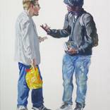 The yuppie and the CD seller by Jesus Manuel Moreno