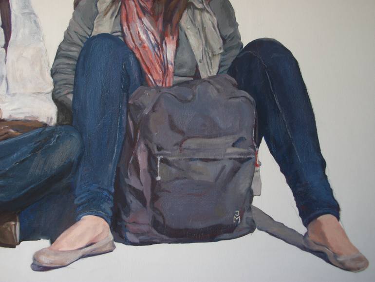 Original Figurative People Painting by Jesus Manuel Moreno