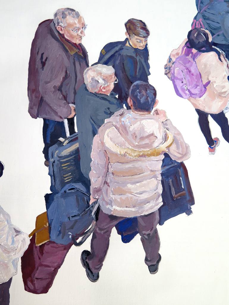 Original Figurative People Painting by Jesus Manuel Moreno