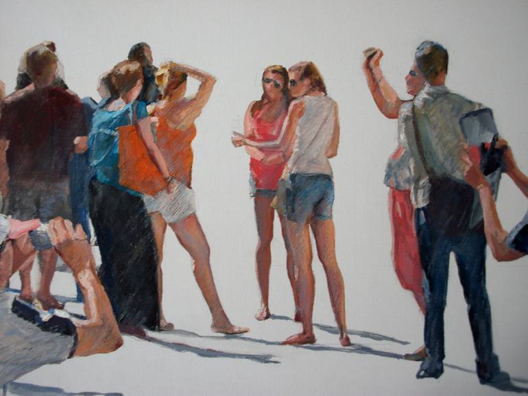Original Figurative People Painting by Jesus Manuel Moreno