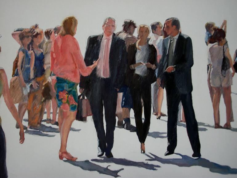 Original Figurative People Painting by Jesus Manuel Moreno