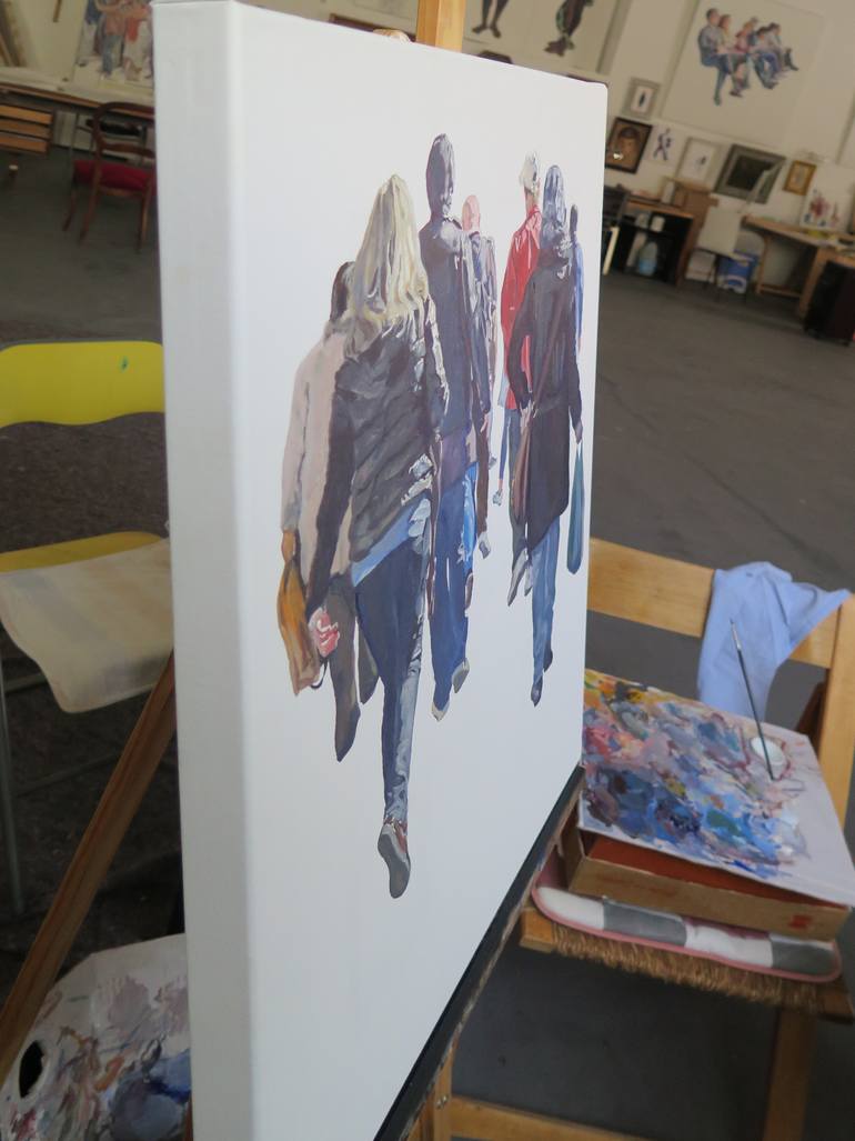 Original Figurative People Painting by Jesus Manuel Moreno