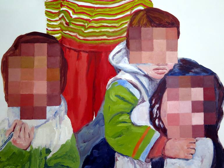 Original Figurative Family Painting by Jesus Manuel Moreno