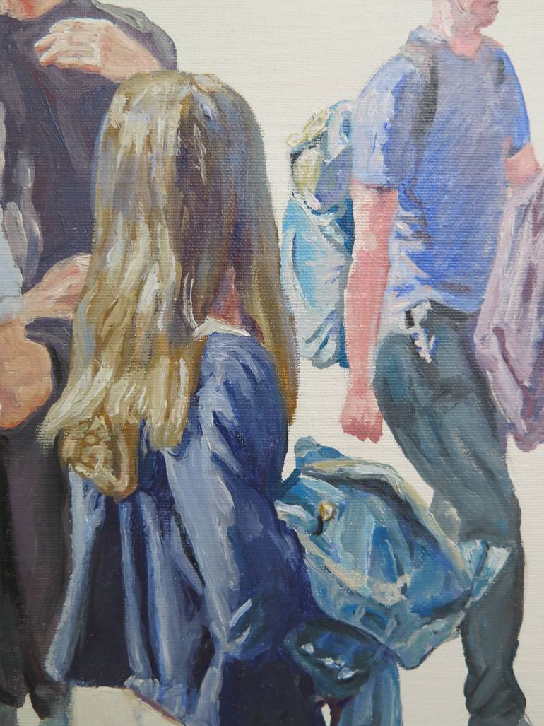 Original Figurative People Painting by Jesus Manuel Moreno
