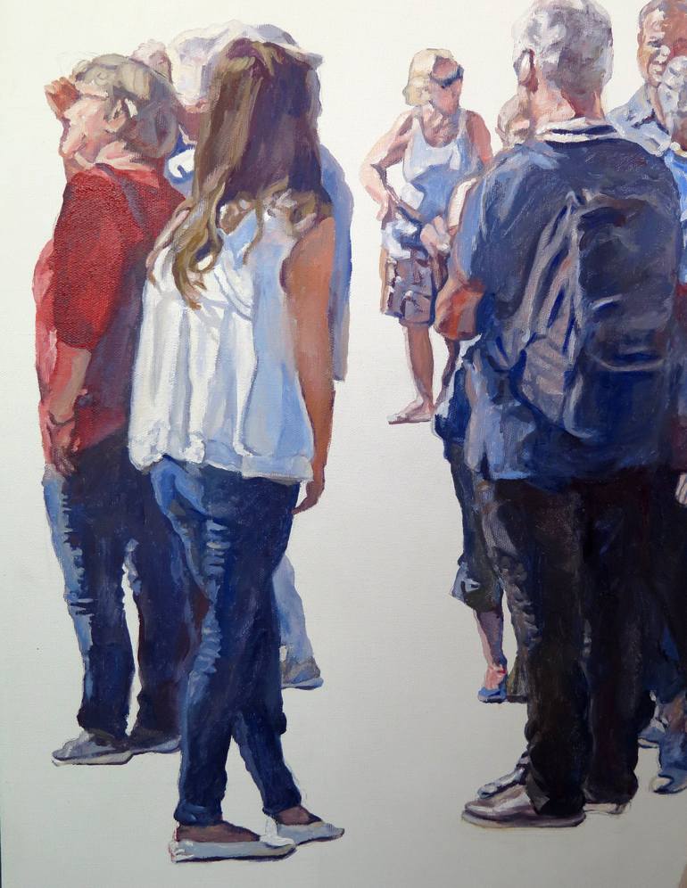 Original Figurative People Painting by Jesus Manuel Moreno 