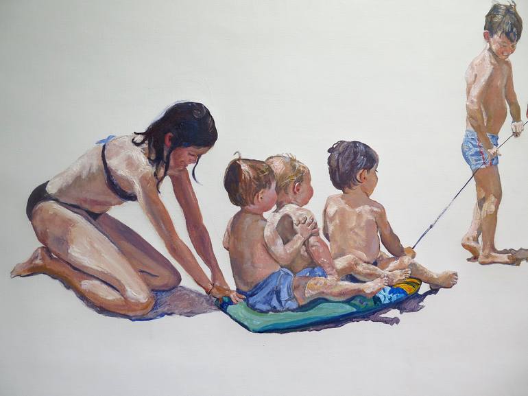 Original Figurative People Painting by Jesus Manuel Moreno 