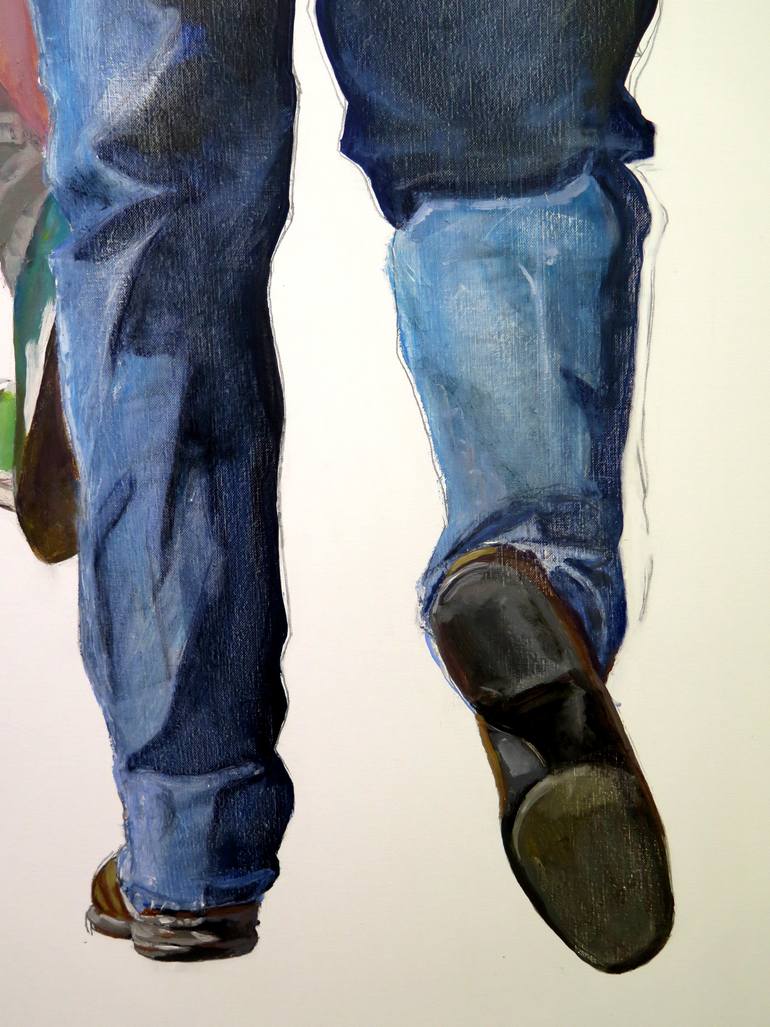 Original Figurative People Painting by Jesus Manuel Moreno