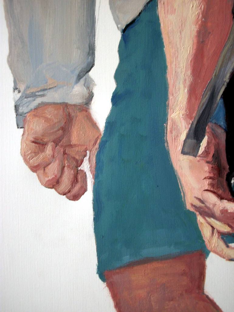 Original Figurative People Painting by Jesus Manuel Moreno