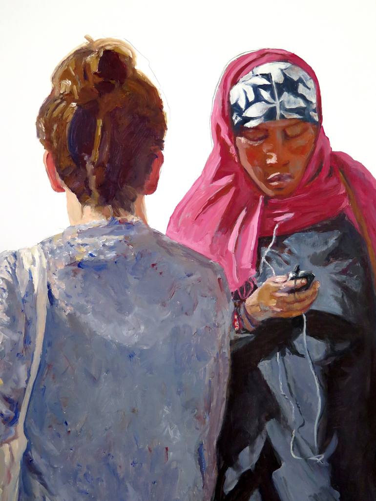 Original Figurative People Painting by Jesus Manuel Moreno