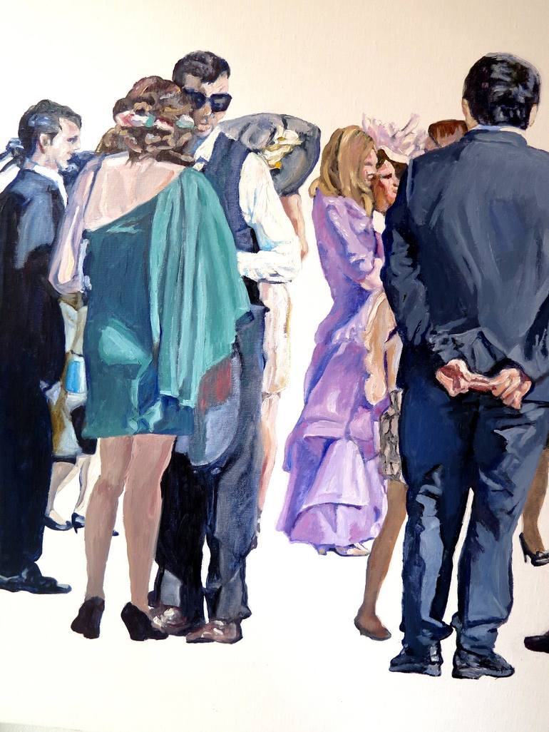 Original Figurative People Painting by Jesus Manuel Moreno 