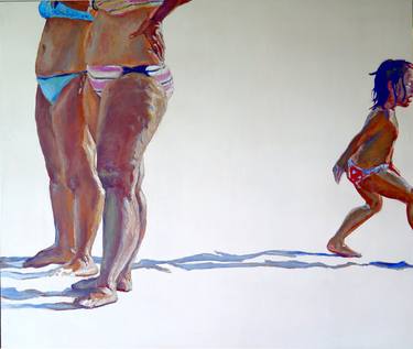 Original Figurative Beach Paintings by Jesus Manuel Moreno