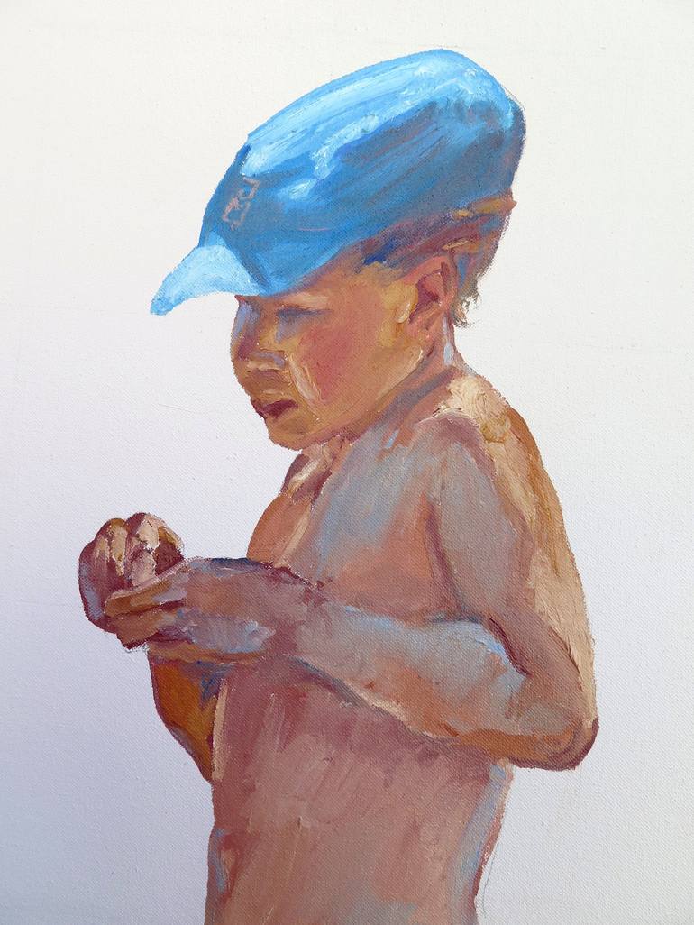 Original Figurative Children Painting by Jesus Manuel Moreno 