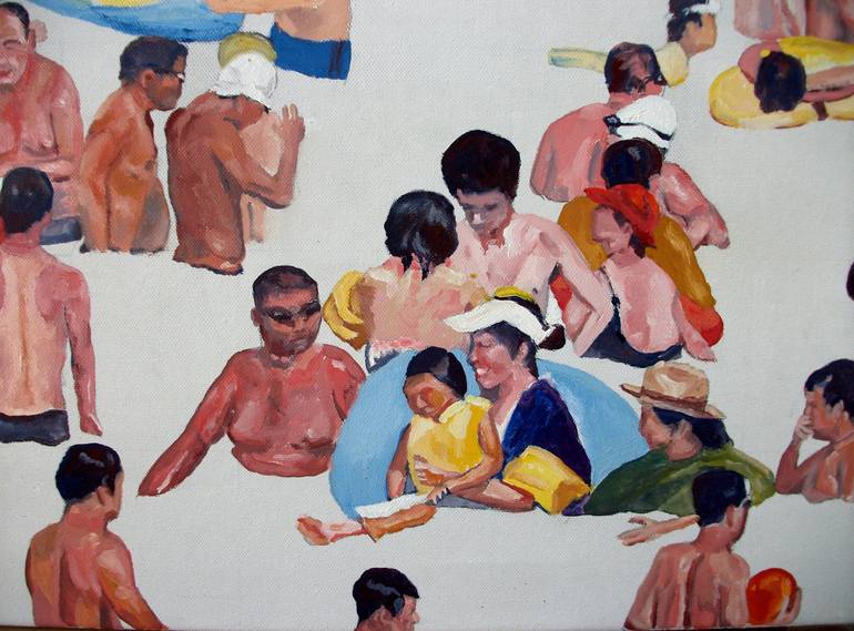 Original Figurative People Painting by Jesus Manuel Moreno 