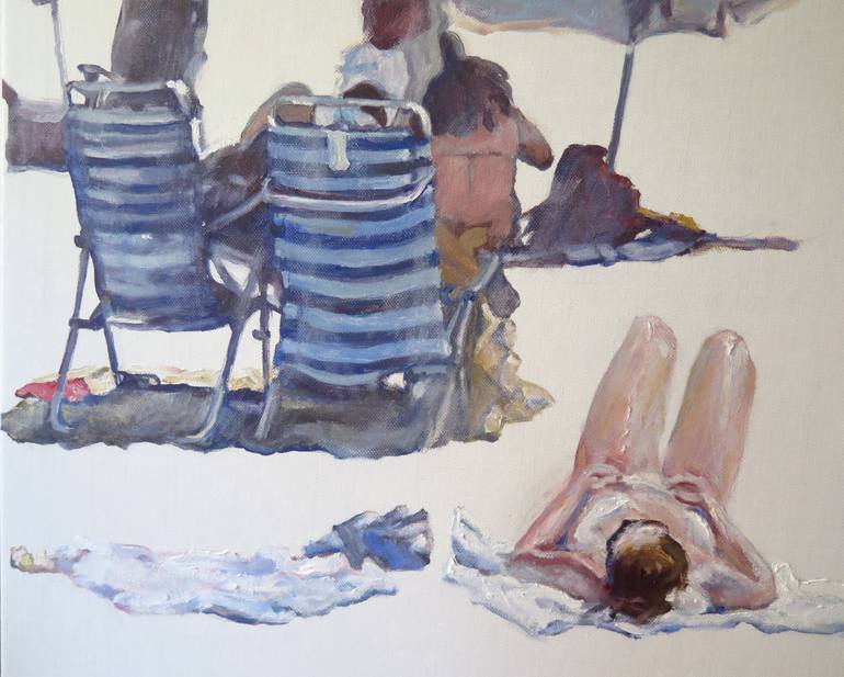 Original Figurative People Painting by Jesus Manuel Moreno