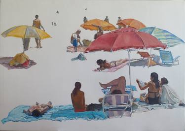 Print of Beach Paintings by Jesus Manuel Moreno